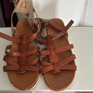 Brown Leather Strappy Sandals